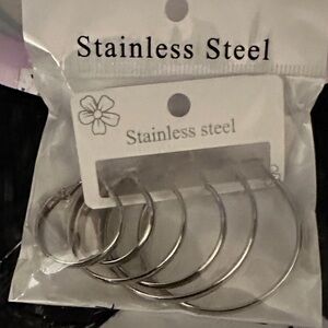 Source Unknown Stainless Steel Hoop Earrings